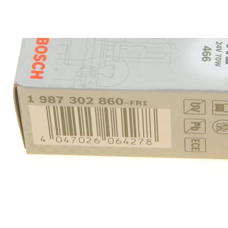 Автолампа розжарювання BOSCH H1 24V 70W P14.5s 1 987 302 860 для вантажних авто