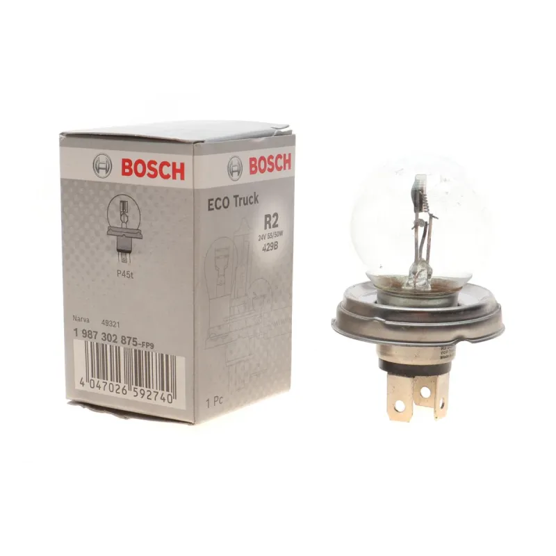 Автолампа розжарювання BOSCH 1 987 302 875 P45t 24V 55/50W ECO Truck