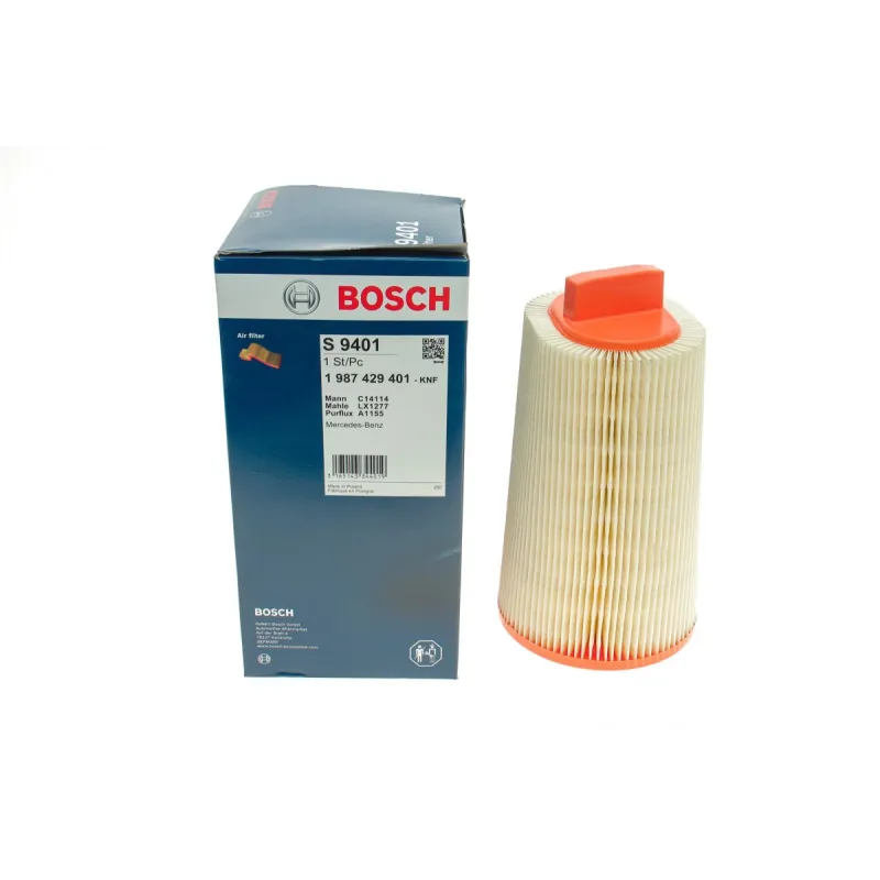 Фільтр повітряний BOSCH 1 987 429 401 для Mercedes-Benz Sprinter 906 216i/316i, C-Class W203, E-Class W211, 250x133x250 мм