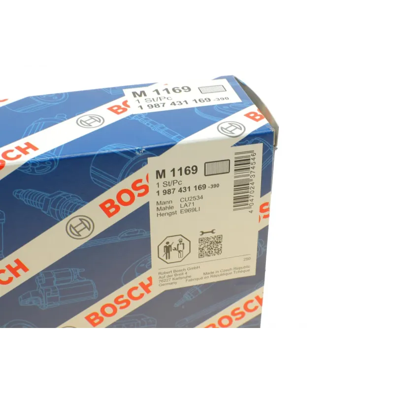 Фільтр салону BOSCH 1 987 431 169 для DAF CF 262.5x152.4x45.4 мм