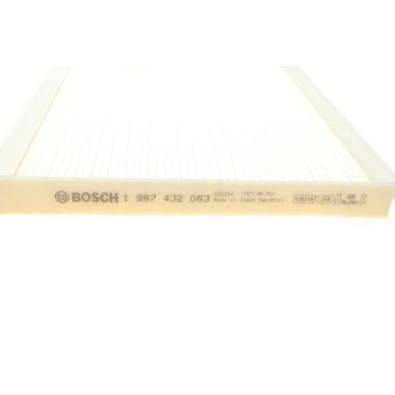 Фільтр салону BOSCH 1 987 432 063 для Volvo S40/V40 1995-2004, 202x220x21 мм