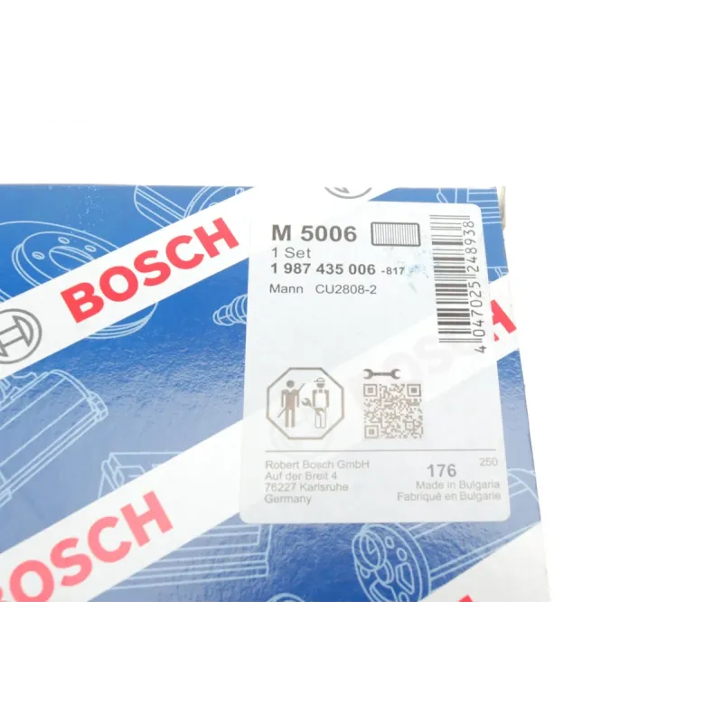 Фільтр салону BOSCH 1 987 435 006 для Nissan Patrol GR Y61 1997-2000, 272x108x24 мм (комплект 2 шт.)