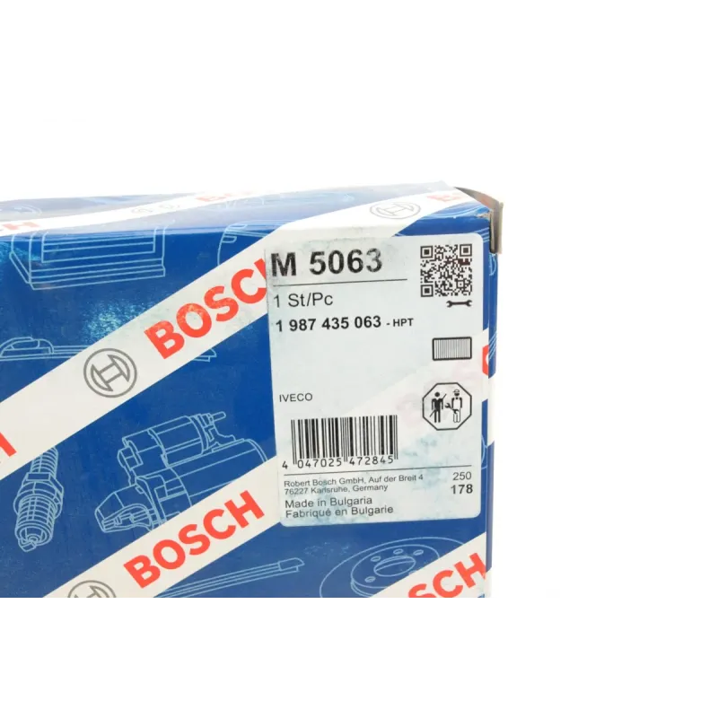 Фільтр салону BOSCH 1 987 435 063 для Iveco Eurocargo, Irisbus Euromidi, 338x160x34 мм