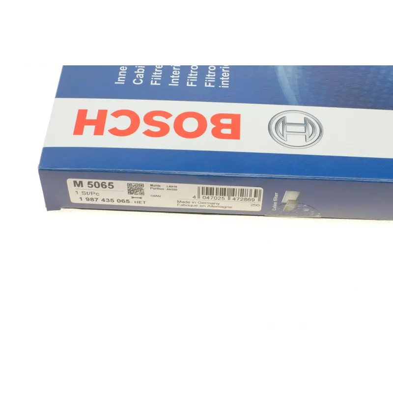 Фільтр салону BOSCH 1 987 435 065 для BMW X5 (E70/F15) X6 (E71) 2007-2018, 198x170x20.5 мм