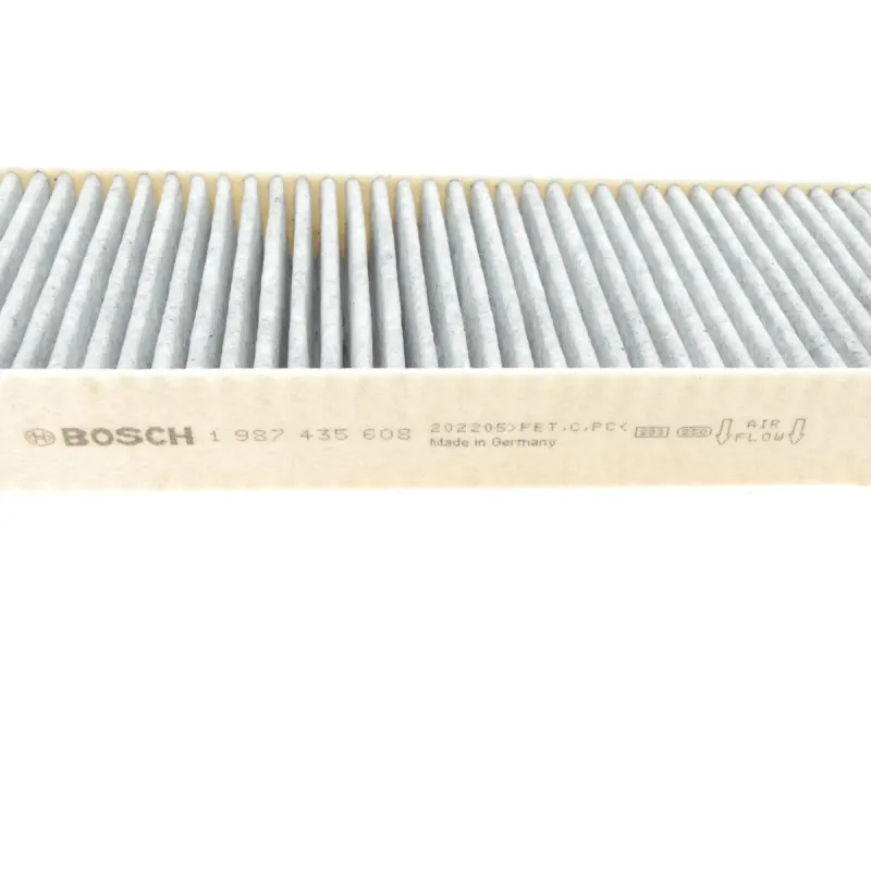 Фільтр салону вугільний BOSCH 1 987 435 608 для Citroen C4, Opel Corsa F, Peugeot 2008 II, 255x83x30 мм (комплект 2 шт)