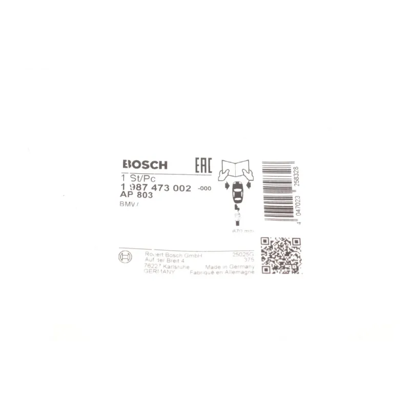 Датчик зносу гальмівних колодок передній BOSCH 1 987 473 002 для BMW 5 (E60) 2003-2010, 670 мм