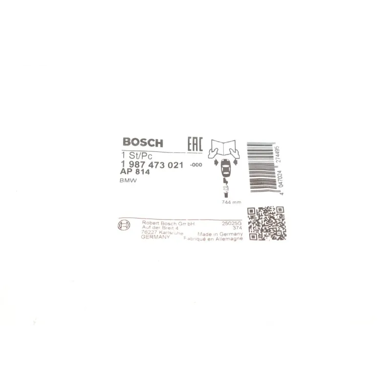 Датчик зносу гальмівних колодок передній BOSCH 1 987 473 021 для BMW X3 (E83) 3.0sd 2006-2008 L=744mm