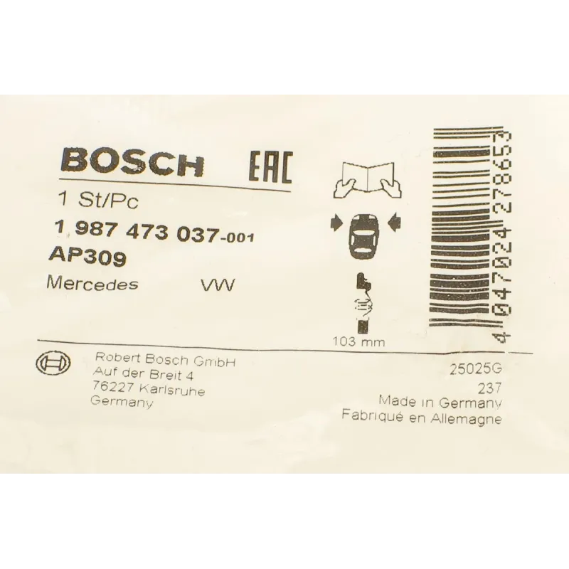 Датчик зносу гальмівних колодок BOSCH 1 987 473 037 для Mercedes-Benz Sprinter 906, 907/910