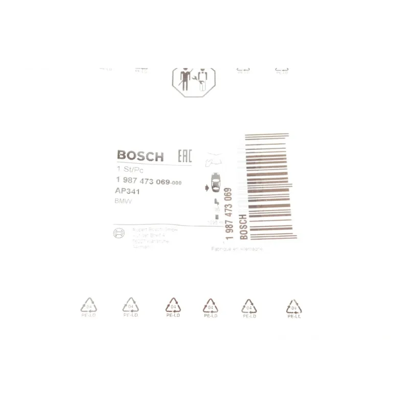 Датчик зносу гальмівних колодок задній BOSCH 1 987 473 069 для BMW 3 (E90/E91/E92) 2003-2012, 1095 мм