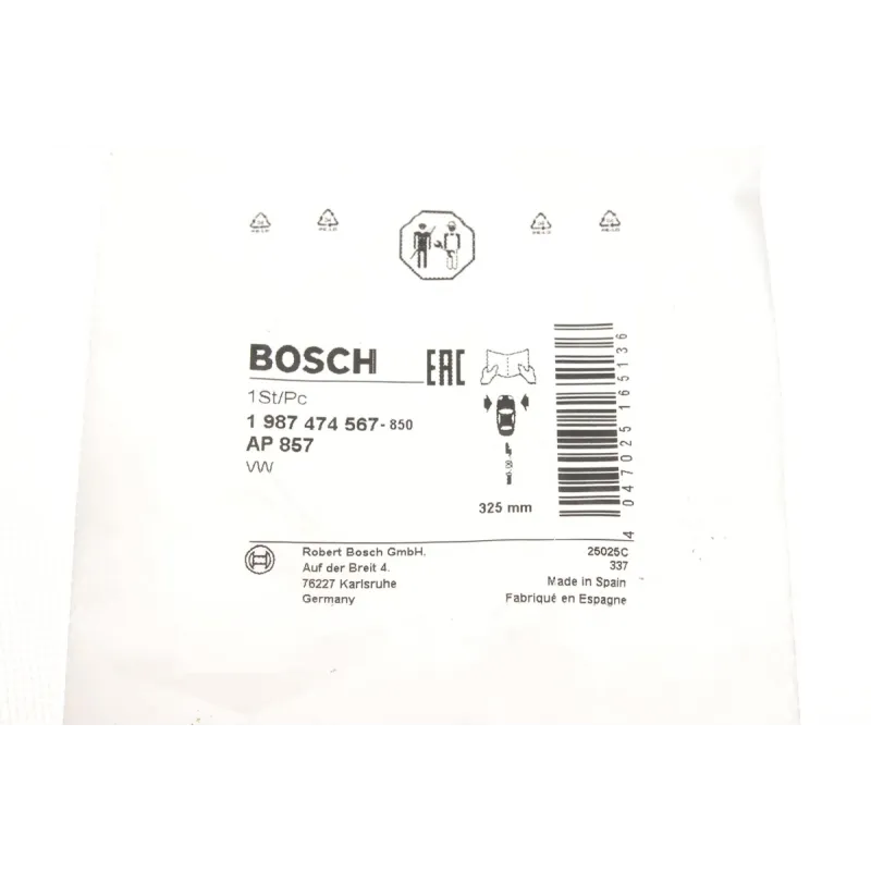 Датчик зносу гальмівних колодок BOSCH 1 987 474 567 для Volkswagen Touareg 7P5 2010-2018