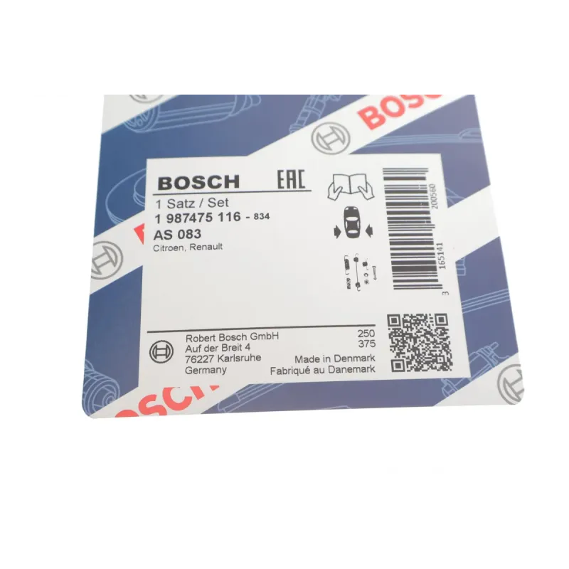 Комплект пружинок колодок ручника BOSCH 1 987 475 116 для Citroen Xsara, Peugeot 306