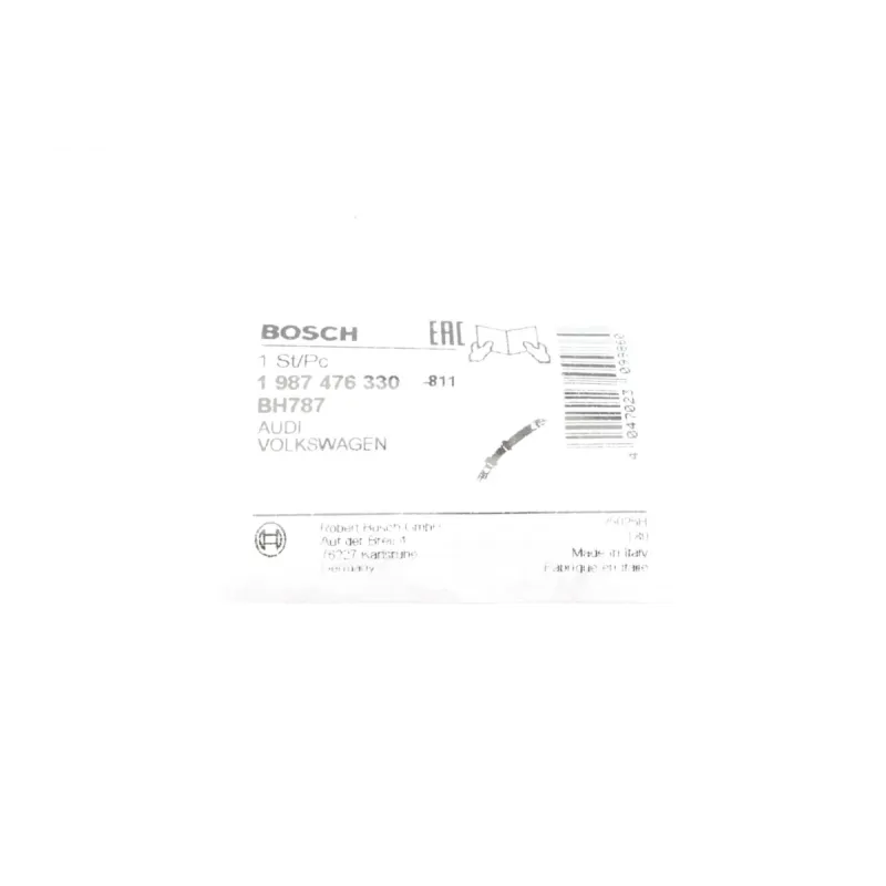Шланг гальмівний задній BOSCH 1 987 476 330 для VW Touareg 7LA, 7L6, 7L7 2002-2010, 400 мм