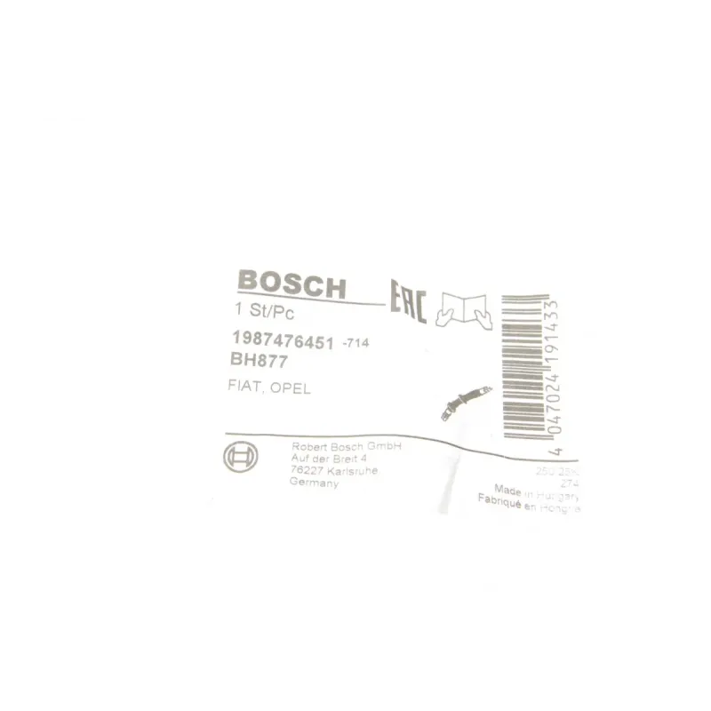 Шланг гальмівний передній BOSCH 1 987 476 451 для Citroen Nemo, Fiat Fiorino, Alfa Romeo Mito, 402 мм