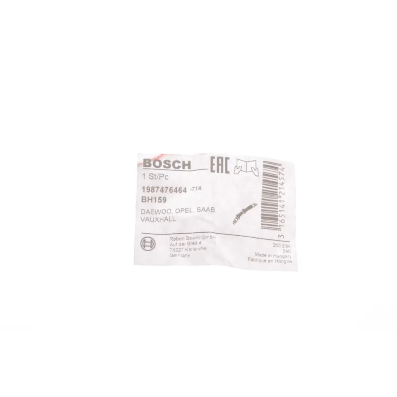 Шланг гальмівний передній BOSCH 1 987 476 464 для Opel Astra F/Vectra A, 323 мм