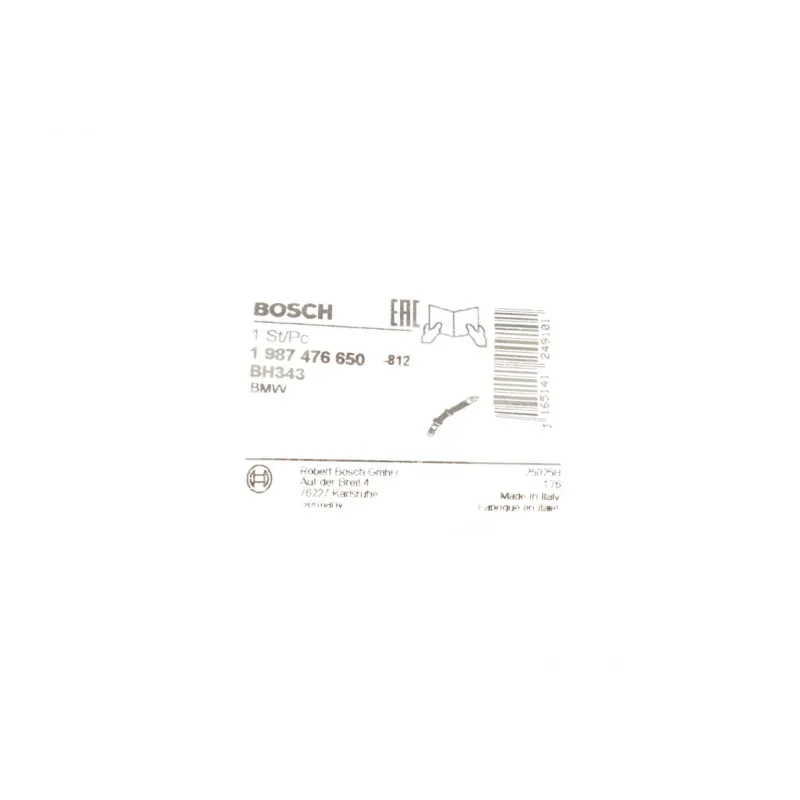Шланг гальмівний передній BOSCH 1 987 476 650 для BMW 5 (E39) 1995-2003, 410 мм