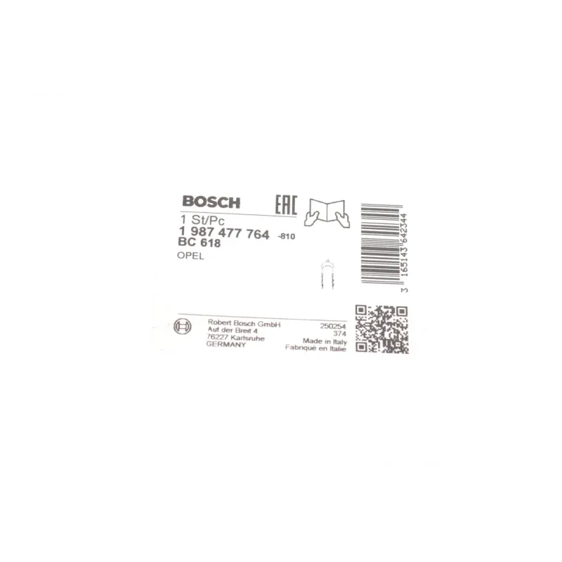 Трос ручника задній BOSCH 1 987 477 764 для Opel Astra G 1998-2009, 1254 мм (комплект)
