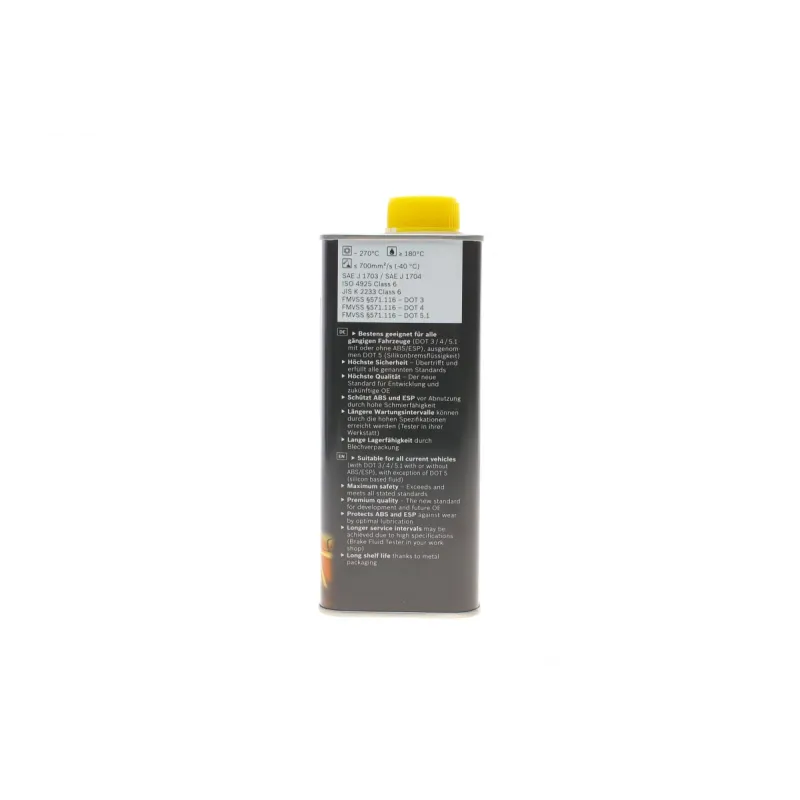 Рідина гальмівна BOSCH DOT3/DOT4/DOT5.1 (1L) 1 987 479 207 для Audi A4, BMW 7, Dacia Logan, 271°C