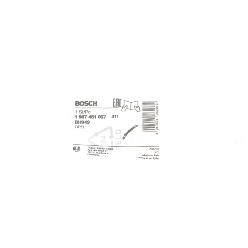 Шланг гальмівний задній BOSCH 1 987 481 057 для Renault Master, Opel Movano (L=465мм)