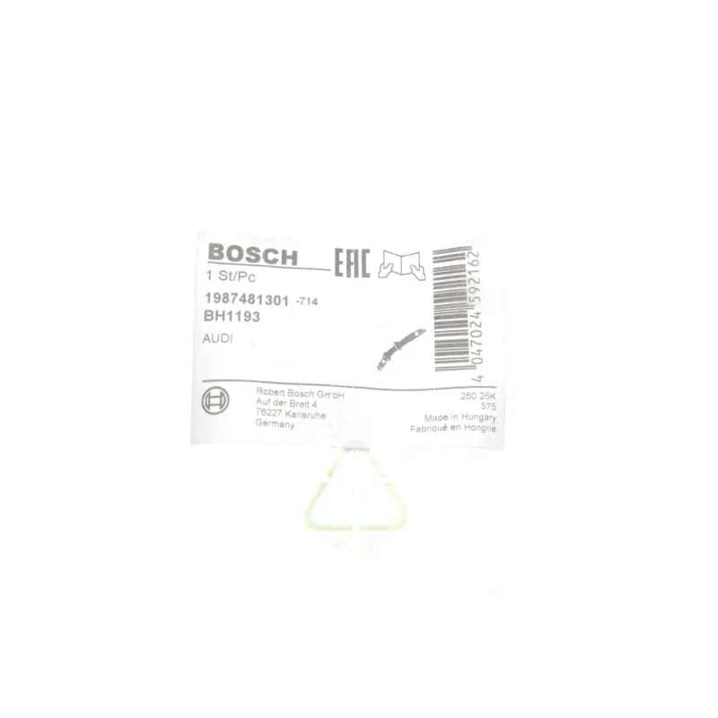 Шланг гальмівний передній BOSCH 1 987 481 301 для Audi A6 C6 2004-2011, 318 мм