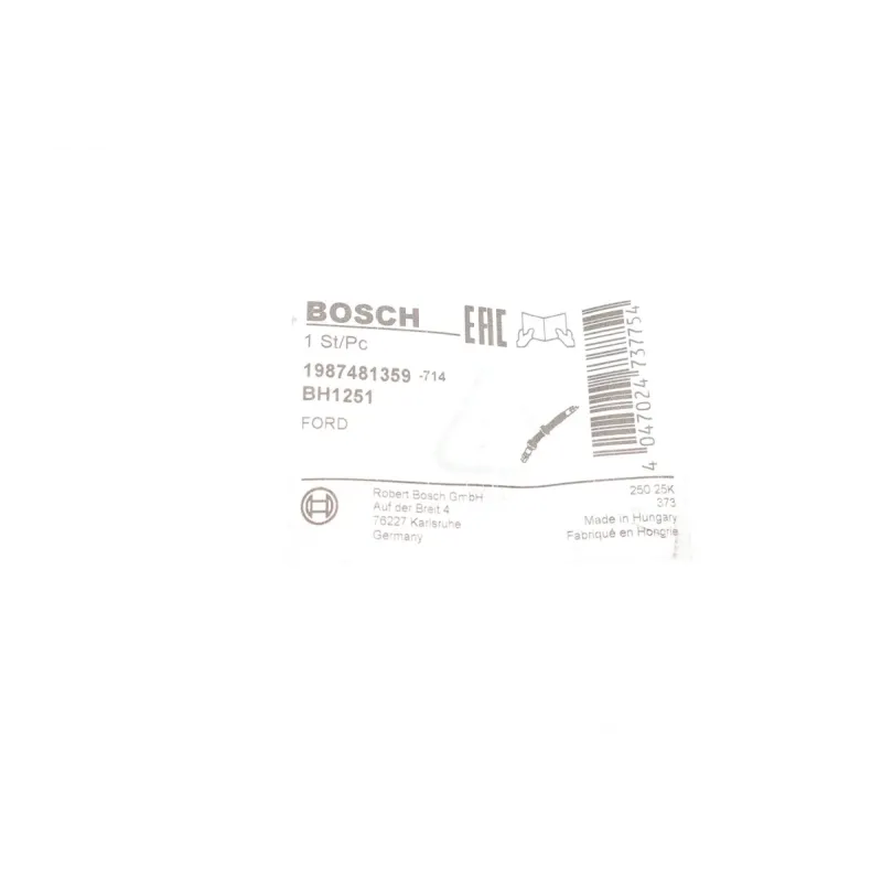 Шланг гальмівний задній BOSCH 1 987 481 359 для Ford Transit/Tourneo Connect 2002-2013 (L=352mm)