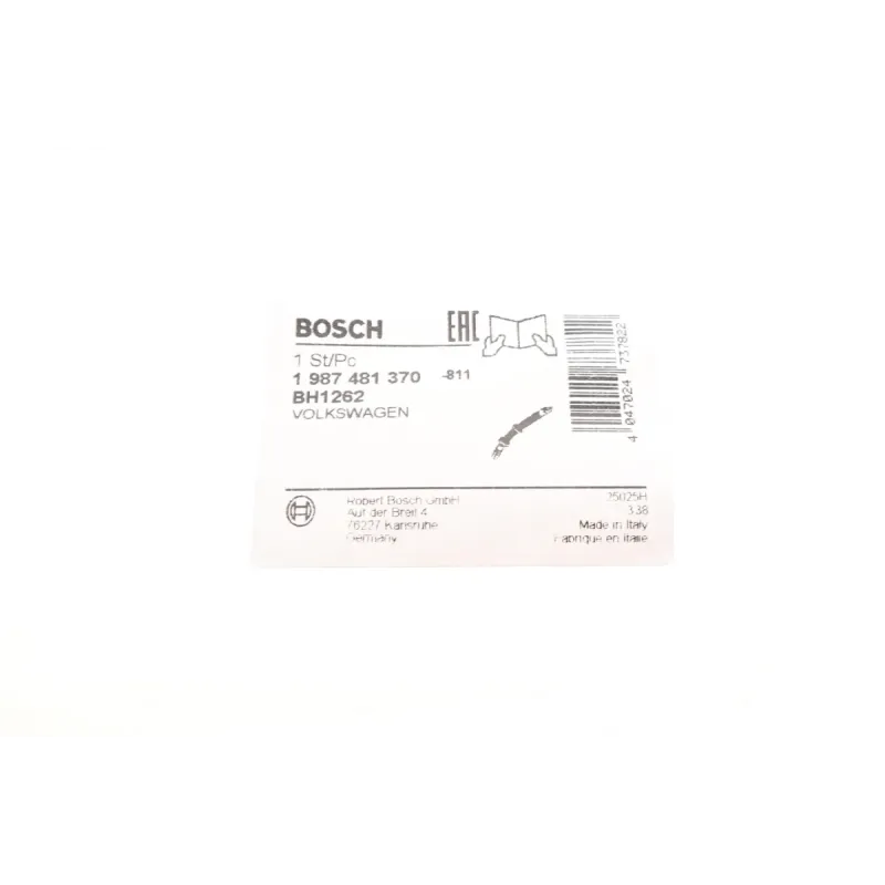 Шланг гальмівний передній BOSCH 1 987 481 370 для Volkswagen Touareg 7LA 2002-2010, L=725мм