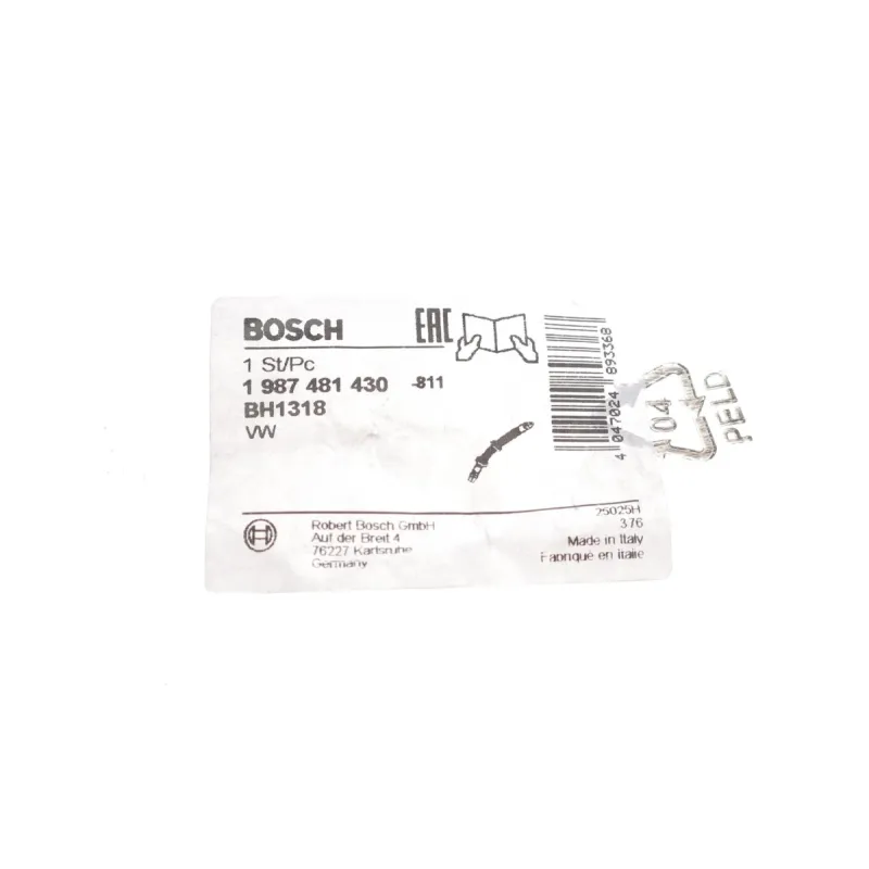 Шланг гальмівний задній BOSCH 1 987 481 430 для Audi A4 B8/A5/Q5 (395 мм)