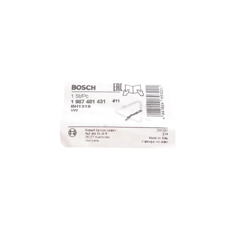 Шланг гальмівний передній BOSCH 1 987 481 431 для Audi A4 B8 2007-2017 (L=470mm)