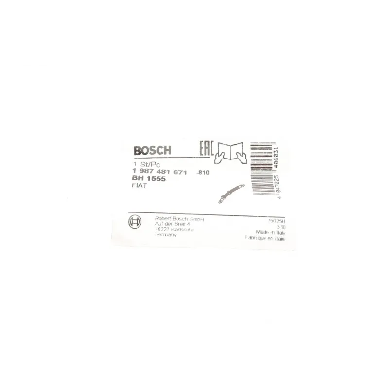 Шланг гальмівний передній BOSCH 1 987 481 671 для Fiat Doblo 2010-, 405 мм