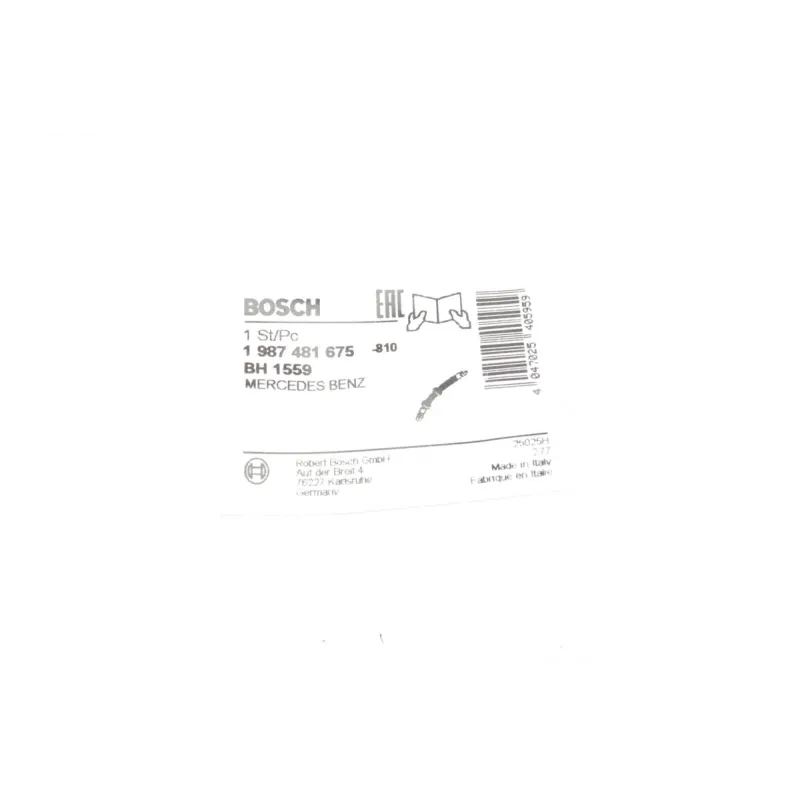 Шланг гальмівний передній BOSCH 1 987 481 675 для Mercedes-Benz A-Class W176, B-Class W246 (505 мм)