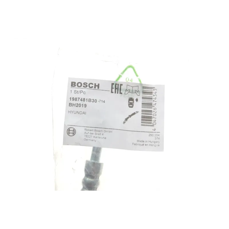 Шланг гальмівний передній BOSCH 1 987 481 B30 для Hyundai Tucson JM 2004-2010, 430 мм