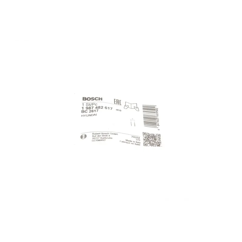 Трос ручника задній BOSCH 1 987 482 617 для Hyundai i10 (PA) 2008-2017, 1263 мм