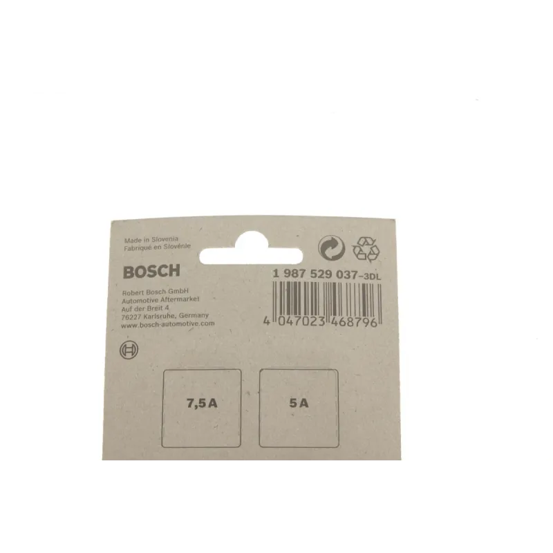 Комплект запобіжників BOSCH 1 987 529 037 (5A/7.5A/10A/15A/20A/25A/30A, 10 шт.)