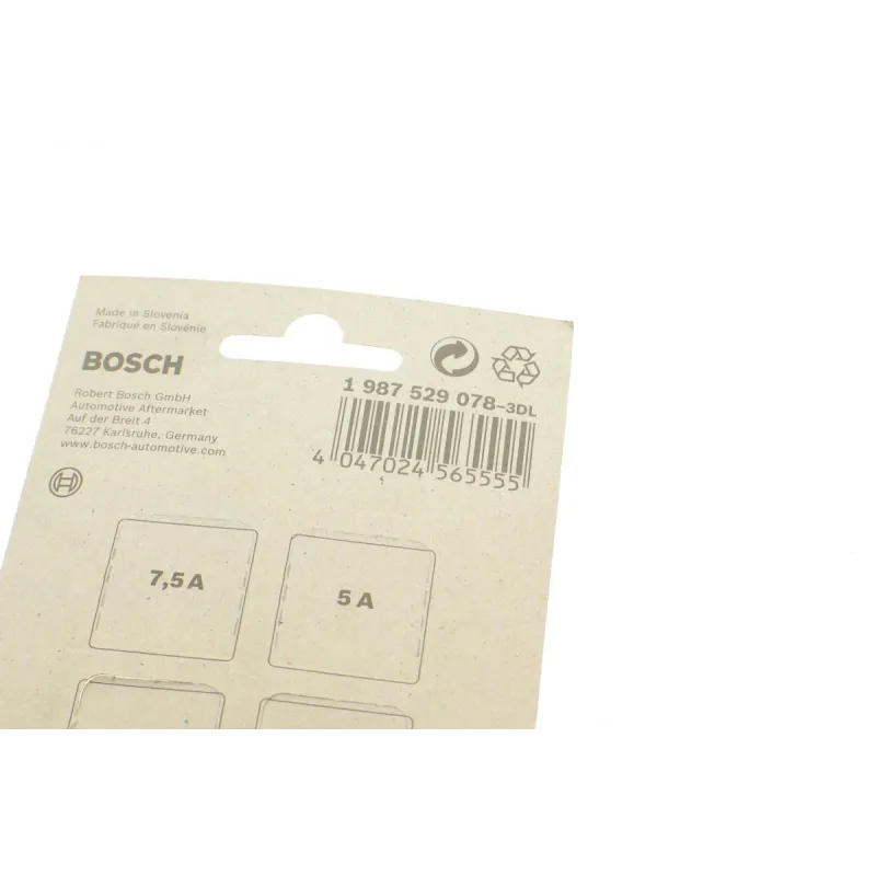 Комплект мікро запобіжників BOSCH 1 987 529 078 (5A, 7.5A, 10A, 15A, 20A, 25A, 30A) - 10 шт.