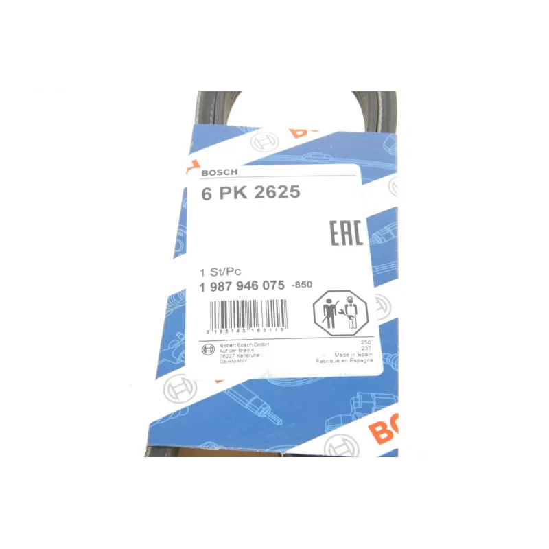 Ремінь генератора BOSCH 1 987 946 075 для Mitsubishi Lancer VIII 1.8/2.0 2008-, 6PK2625