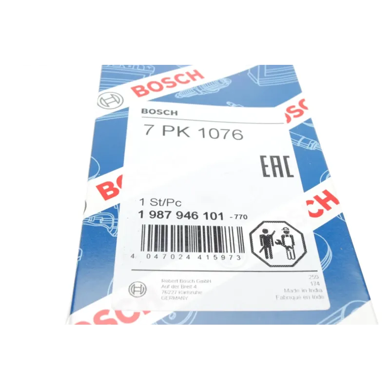 Ремінь генератора BOSCH 1 987 946 101 для Fiat Ducato 2.3 JTD 2002-2006, 7 ребер, 1076 мм