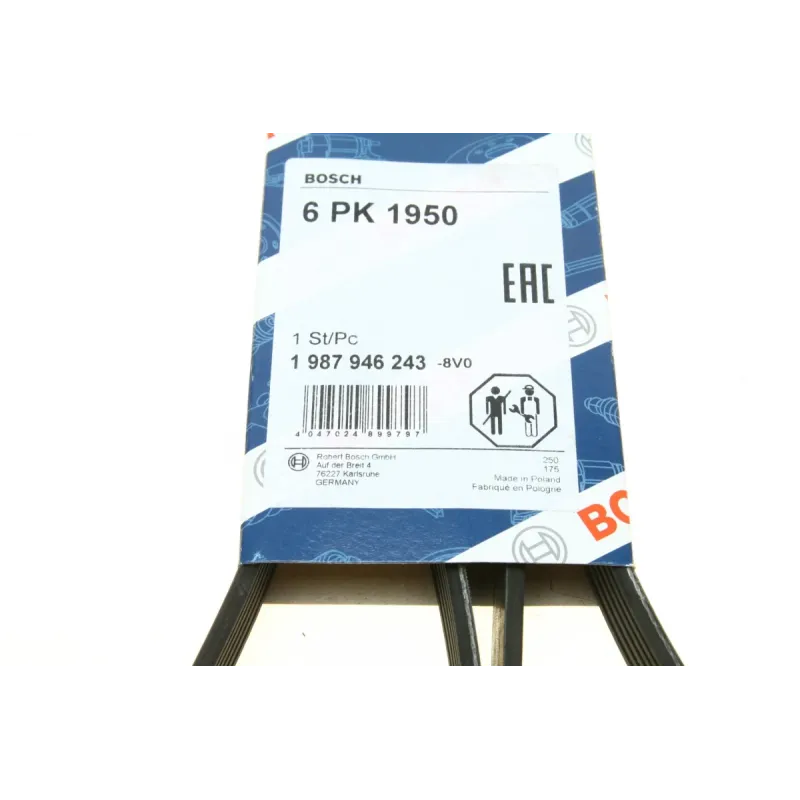 Ремінь генератора BOSCH 1 987 946 243 для Renault Espace/Laguna 2.2dT 1993-2001 (6PK1950)