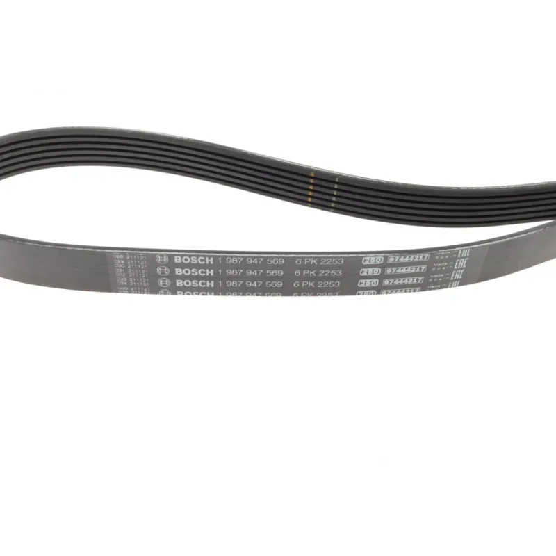 Ремінь генератора BOSCH 1 987 947 569 для Mercedes-Benz C-Class W202/W211 2.2CDI/2.7CDI 1998-2009 (6PK2253)
