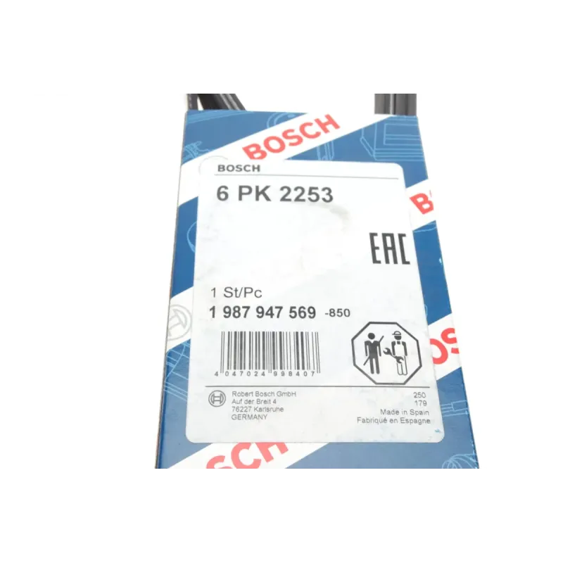 Ремінь генератора BOSCH 1 987 947 569 для Mercedes-Benz C-Class W202/W211 2.2CDI/2.7CDI 1998-2009 (6PK2253)