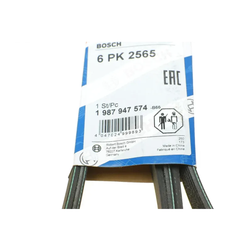 Ремінь генератора BOSCH 1 987 947 574 для Mitsubishi Lancer 1.8 08-/Outlander 2.0-2.4 06- (6PK2565)