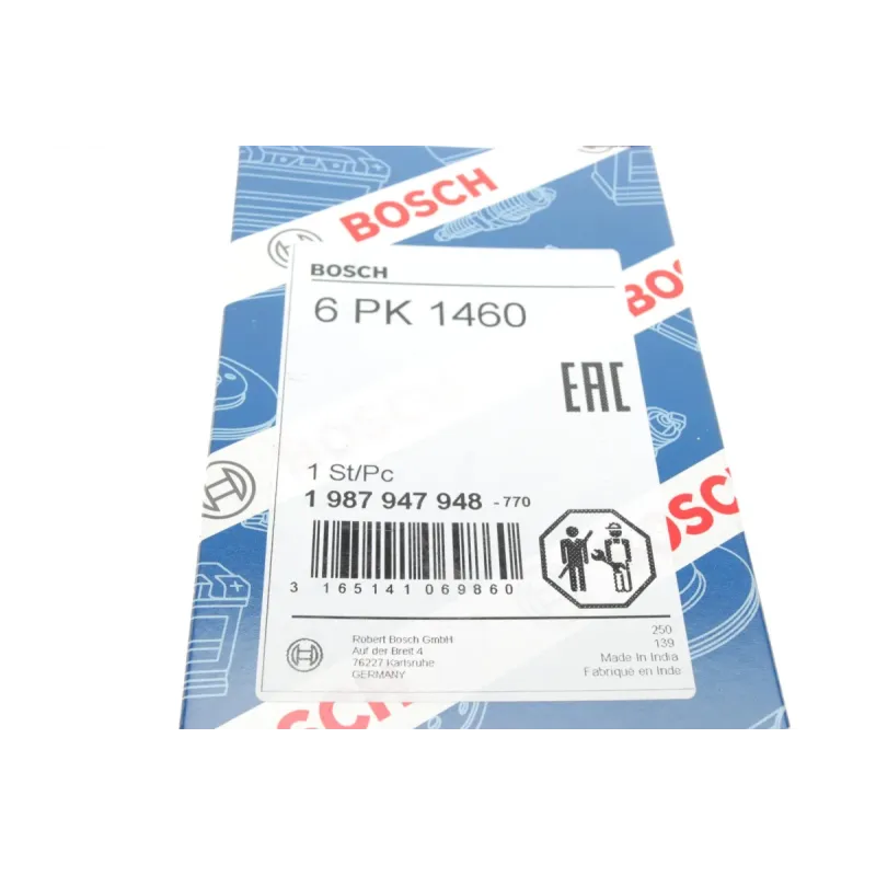 Ремінь генератора BOSCH 1 987 947 948 для Ford Transit Connect, Opel Astra F, BMW 3 (E90) 6PK1460