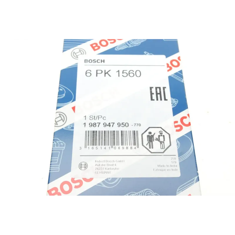 Ремінь генератора BOSCH 1 987 947 950 для Citroen Berlingo, Peugeot Partner 1.1/1.4 1996-2008, 6PK1560
