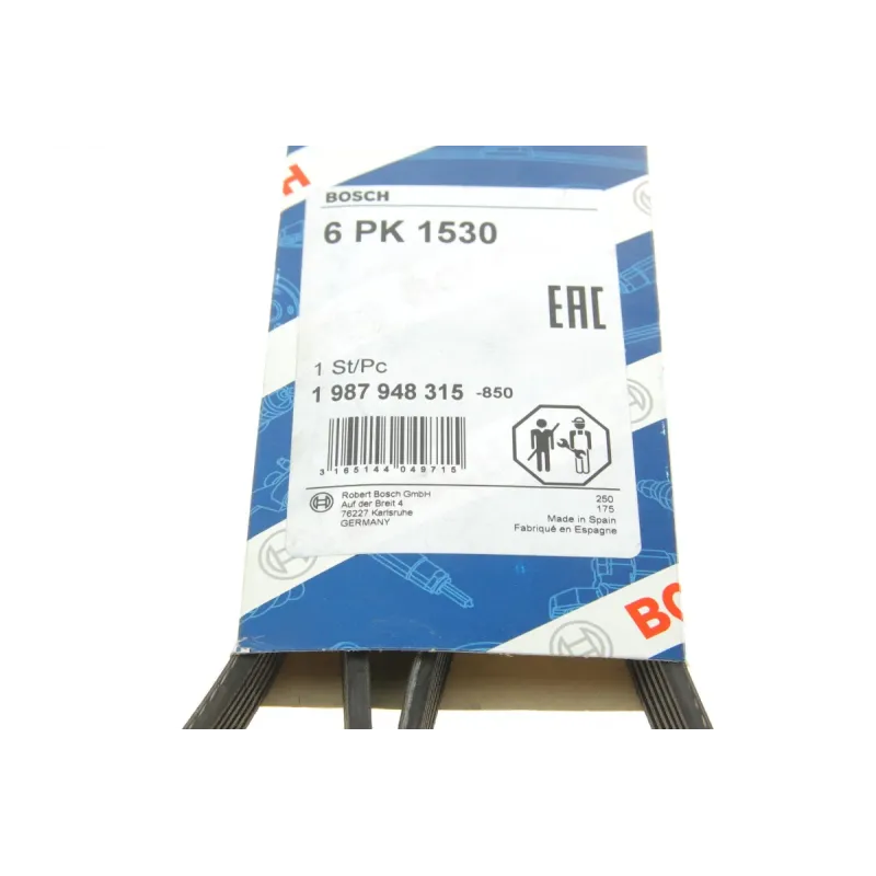 Ремінь генератора Fiat Doblo1.3-1.6 D 10-/Opel Astra F/Corsa B/Vectra B 1.4-1.8/ 94-03 (6PK1530)