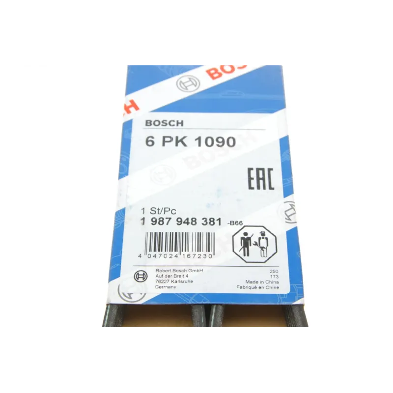 Ремінь генератора BOSCH 1 987 948 381 для VW Golf, Passat, Skoda Fabia 1.4/1.6 97- (6PK1090)
