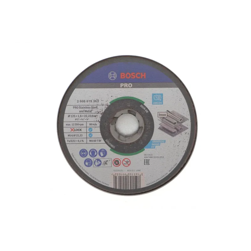 Круг відрізний BOSCH X-Lock 2 608 619 364 PRO Stainless Steel and Metal 125x1.6x22,23 мм (10 шт)
