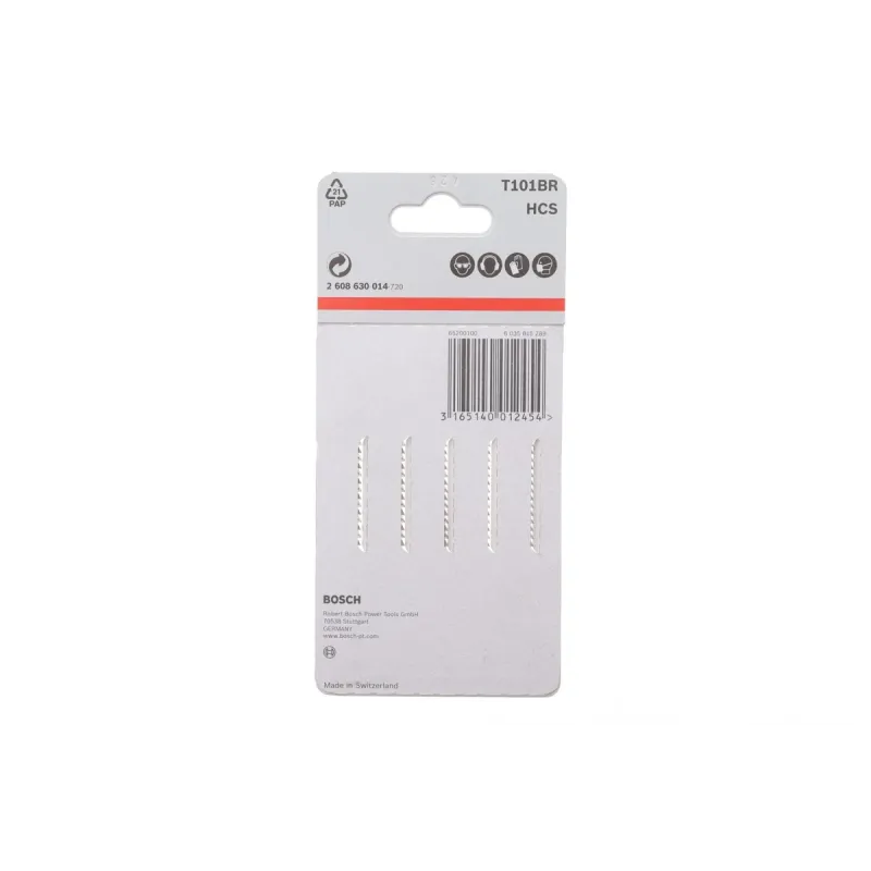 Полотно для лобзика BOSCH T101BR Clean for Wood 2 608 630 014 (5 шт.)