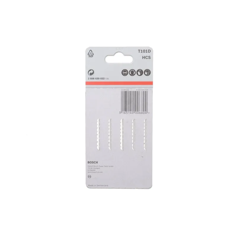 Полотно для лобзика BOSCH T101D Clean for Wood 2 608 630 032 (5 шт.)