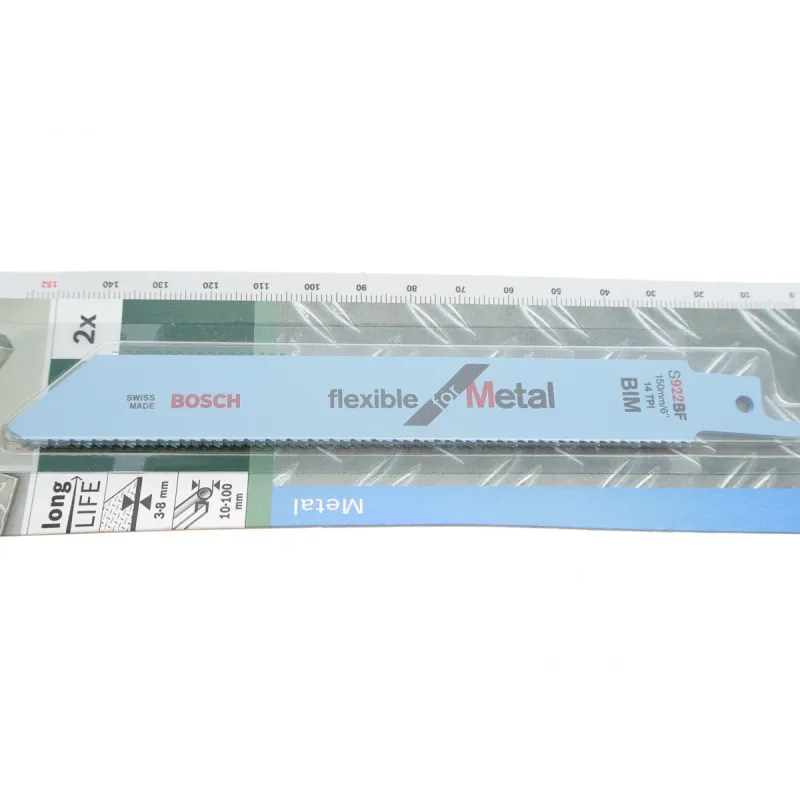 Полотно для шабельної пилки BOSCH S 922 B (2 шт.) 150 мм, зуб 2 мм для алюмінію та м'яких металів, артикул 2 609 256 705