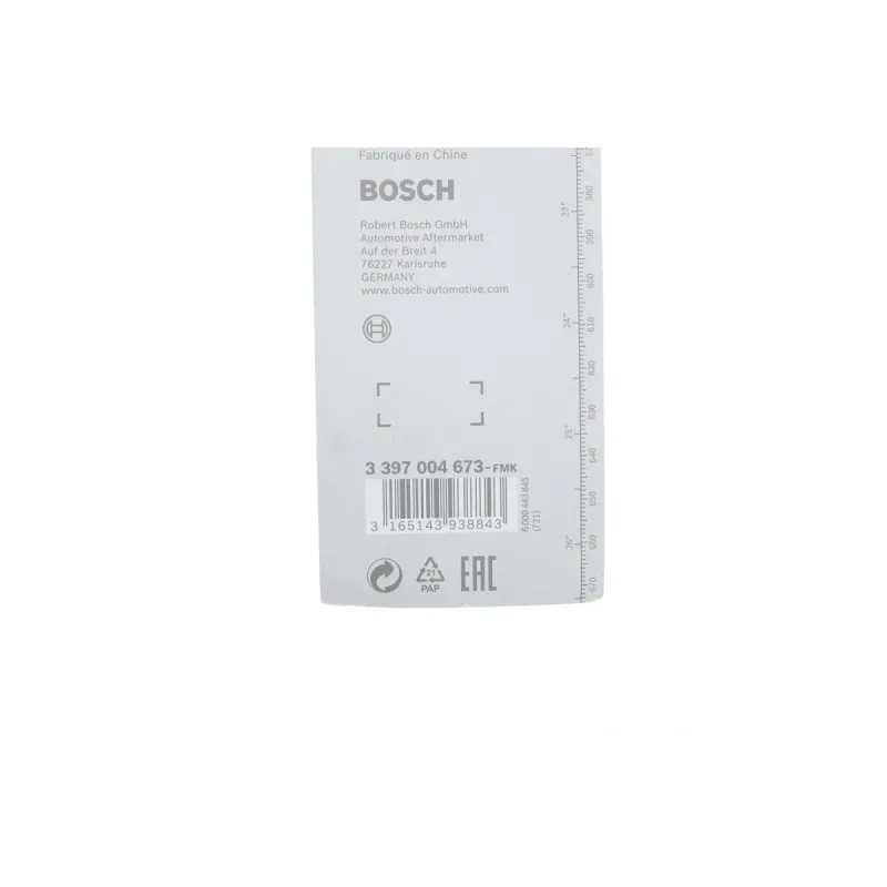 Щітка склоочисника BOSCH 3 397 004 673 каркасна 600мм для Iveco Daily, Mercedes-Benz Sprinter, Opel Vivaro