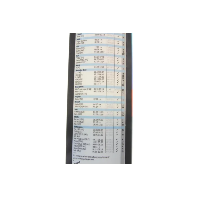 Щітка склоочисника безкаркасна BOSCH 3 397 006 946 для Dacia Duster/Logan/Sandero 475 мм (19 дюймів)