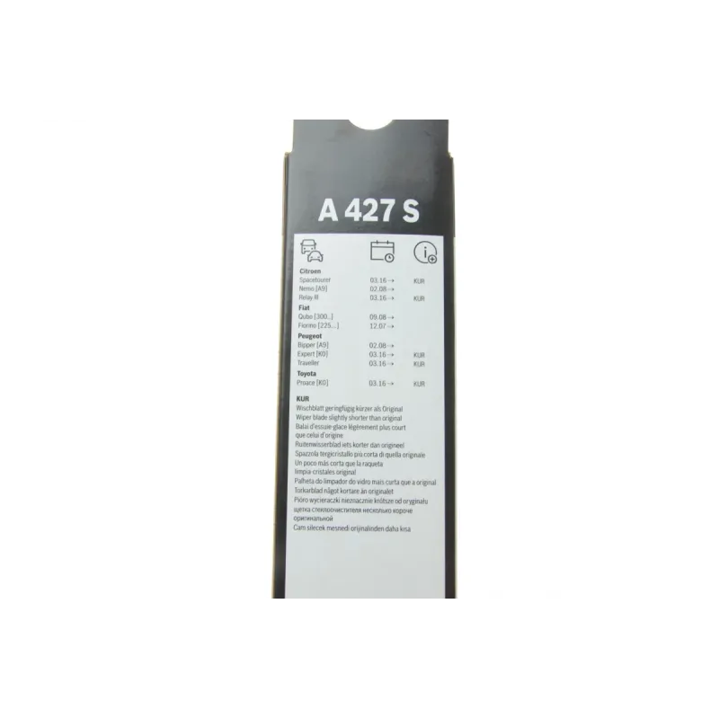 Щітки склоочисника BOSCH 3 397 007 427 безкаркасні (650/475мм) для Peugeot Expert, Citroen Jumpy, Opel Vivaro 2007-